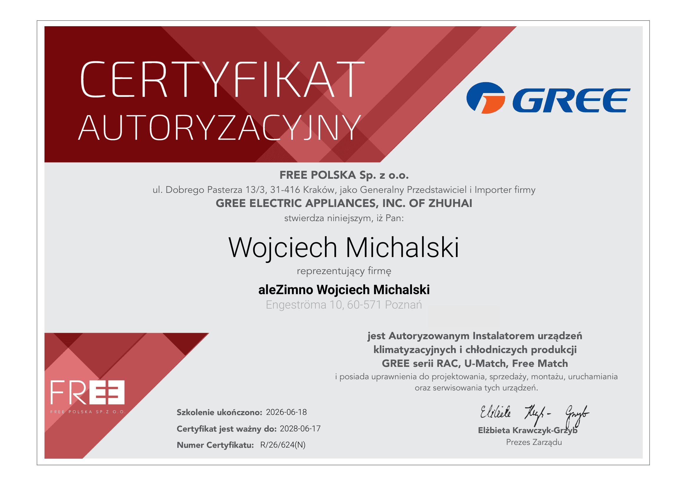Autoryzowany instalator Gree