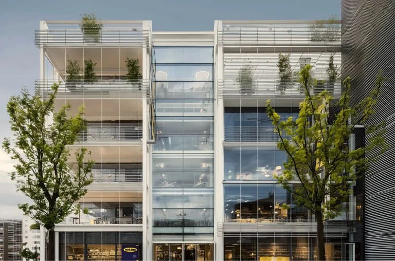 Schuko® systems central commercial building  with glass facades